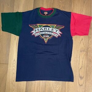 90s colorblock Harley tee